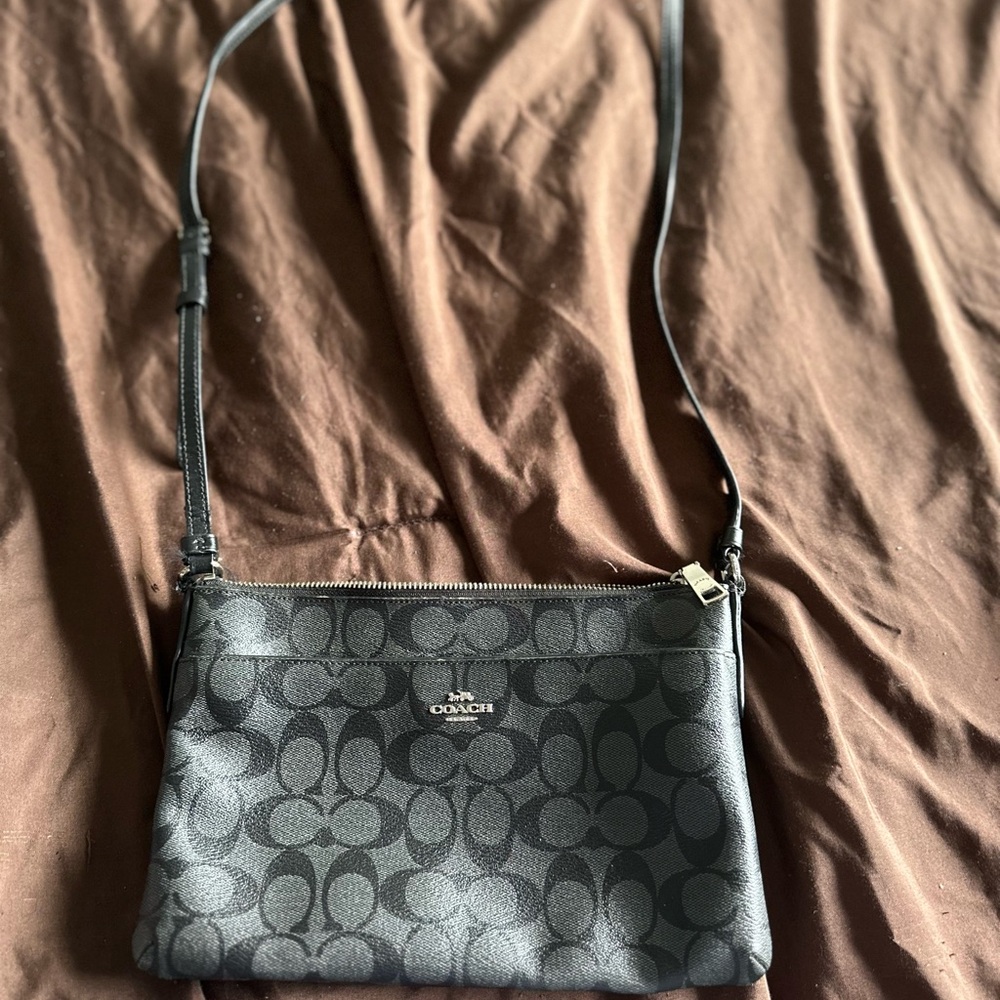 Coach Black Crossbody Bag with Signature Monogram